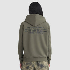 San Francisco 49ers Women's 2025 Salute to Service Sideline Standard Issue Dri-FIT Hoodie Olive