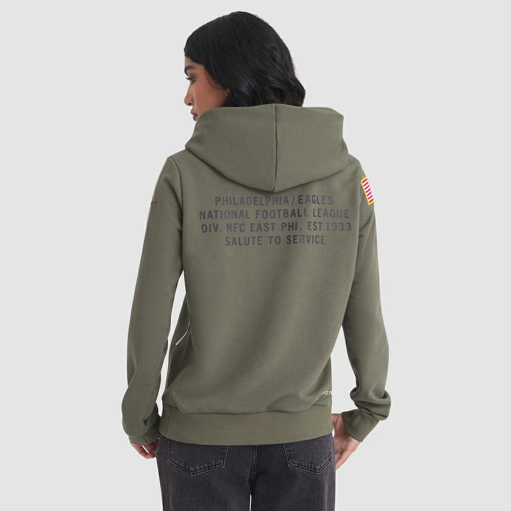 Philadelphia Eagles Women's 2025 Salute to Service Sideline Standard Issue Dri-FIT Hoodie Olive