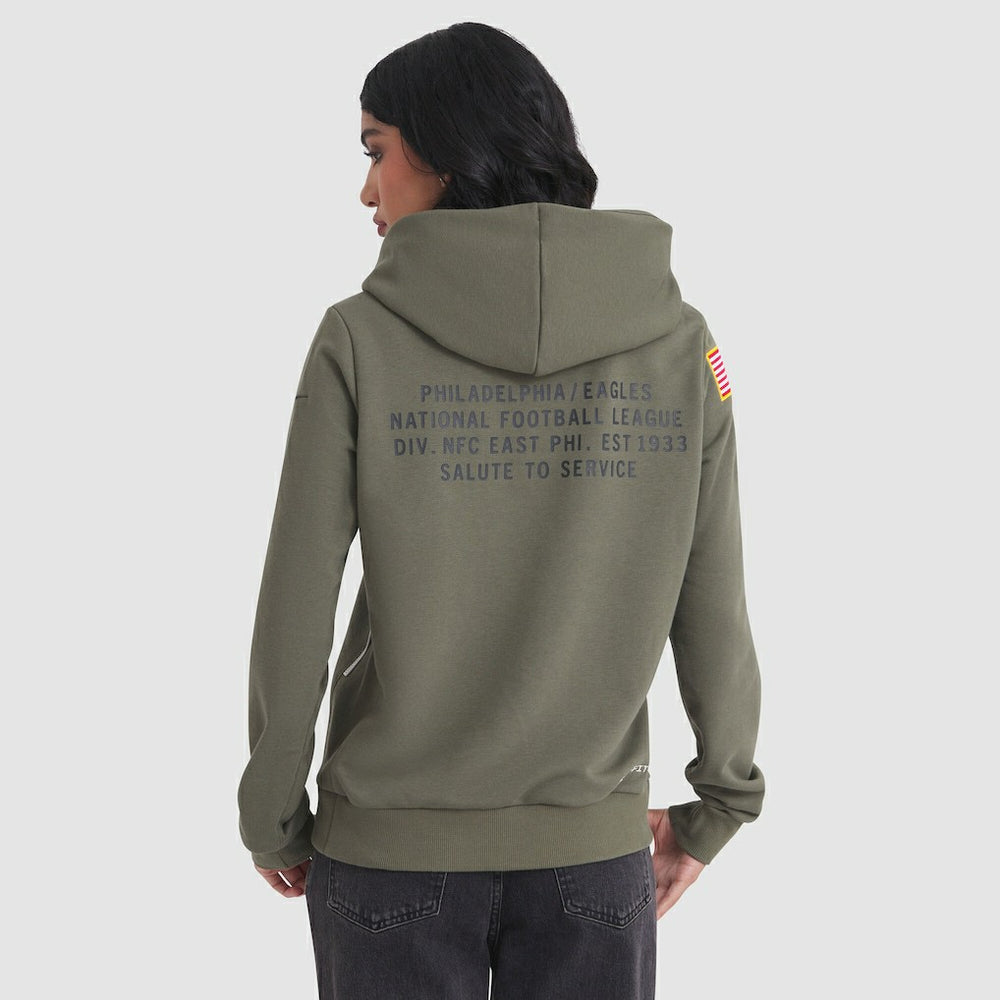 Philadelphia Eagles Women's 2025 Salute to Service Sideline Standard Issue Dri-FIT Hoodie Olive