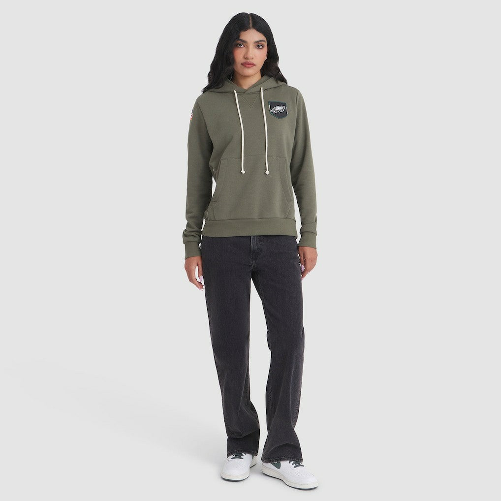 Philadelphia Eagles Women's 2025 Salute to Service Sideline Standard Issue Dri-FIT Hoodie Olive
