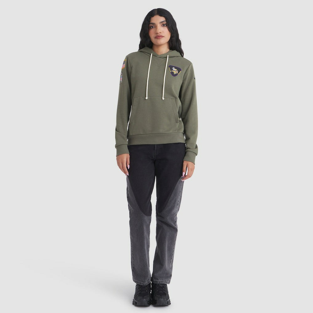 Minnesota Vikings Women's 2025 Salute to Service Sideline Standard Issue Dri-FIT Hoodie Olive