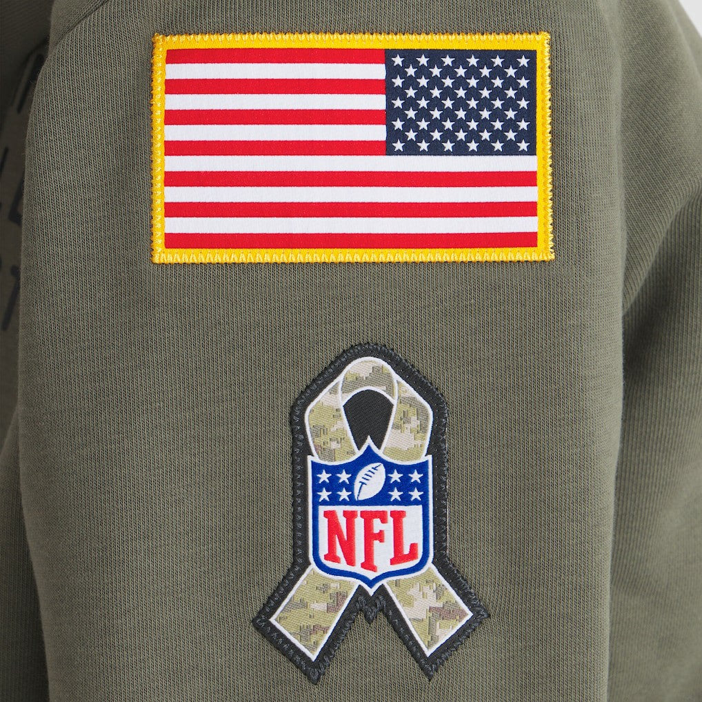 Minnesota Vikings Women's 2025 Salute to Service Sideline Standard Issue Dri-FIT Hoodie Olive