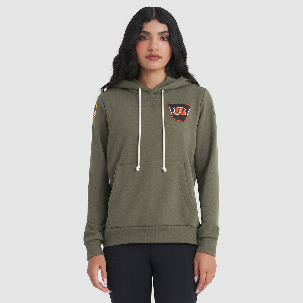 Cincinnati Bengals Women's 2025 Salute to Service Sideline Standard Issue Dri-FIT Hoodie Olive