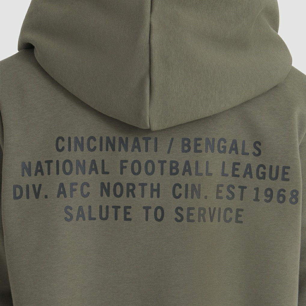 Cincinnati Bengals Women's 2025 Salute to Service Sideline Standard Issue Dri-FIT Hoodie Olive