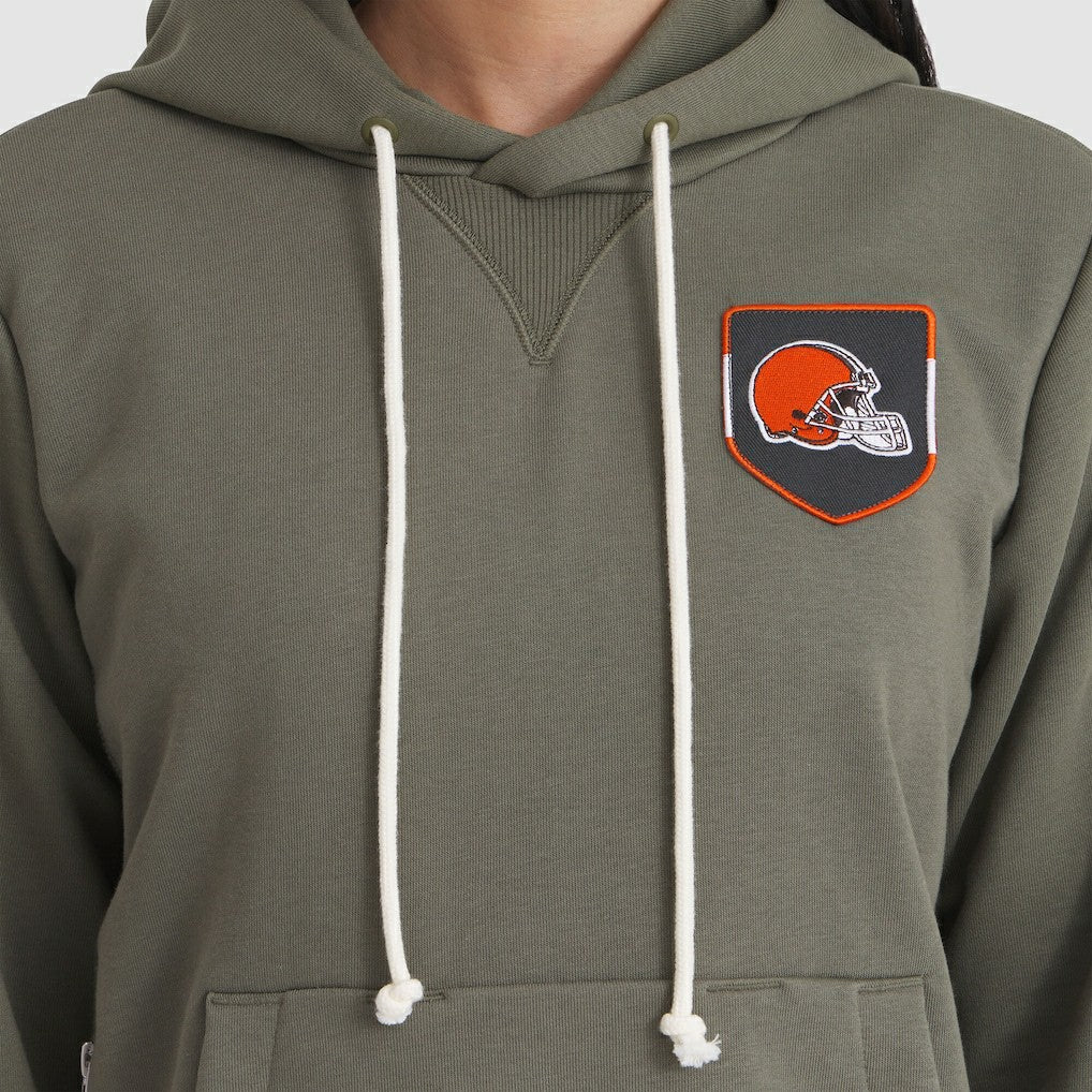 Cleveland Browns Women's 2025 Salute to Service Sideline Standard Issue Dri-FIT Hoodie Olive