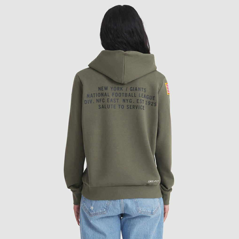 New York Giants Women's 2025 Salute to Service Sideline Standard Issue Dri-FIT Hoodie Olive