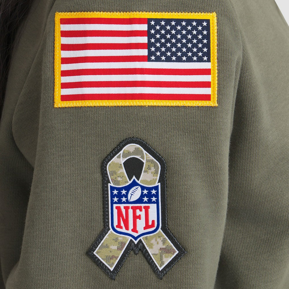 New York Giants Women's 2025 Salute to Service Sideline Standard Issue Dri-FIT Hoodie Olive