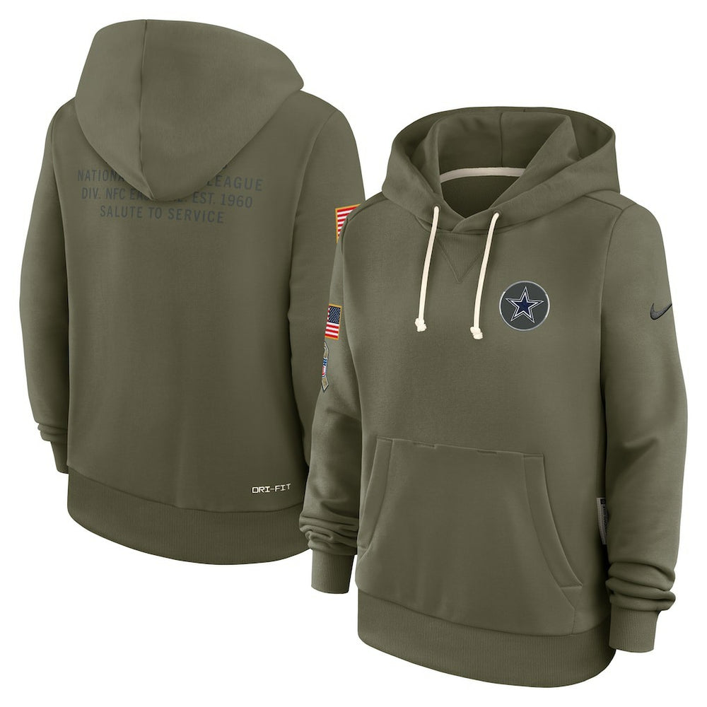 Dallas Cowboys Women's 2025 Salute to Service Sideline Standard Issue Dri-FIT Hoodie Olive