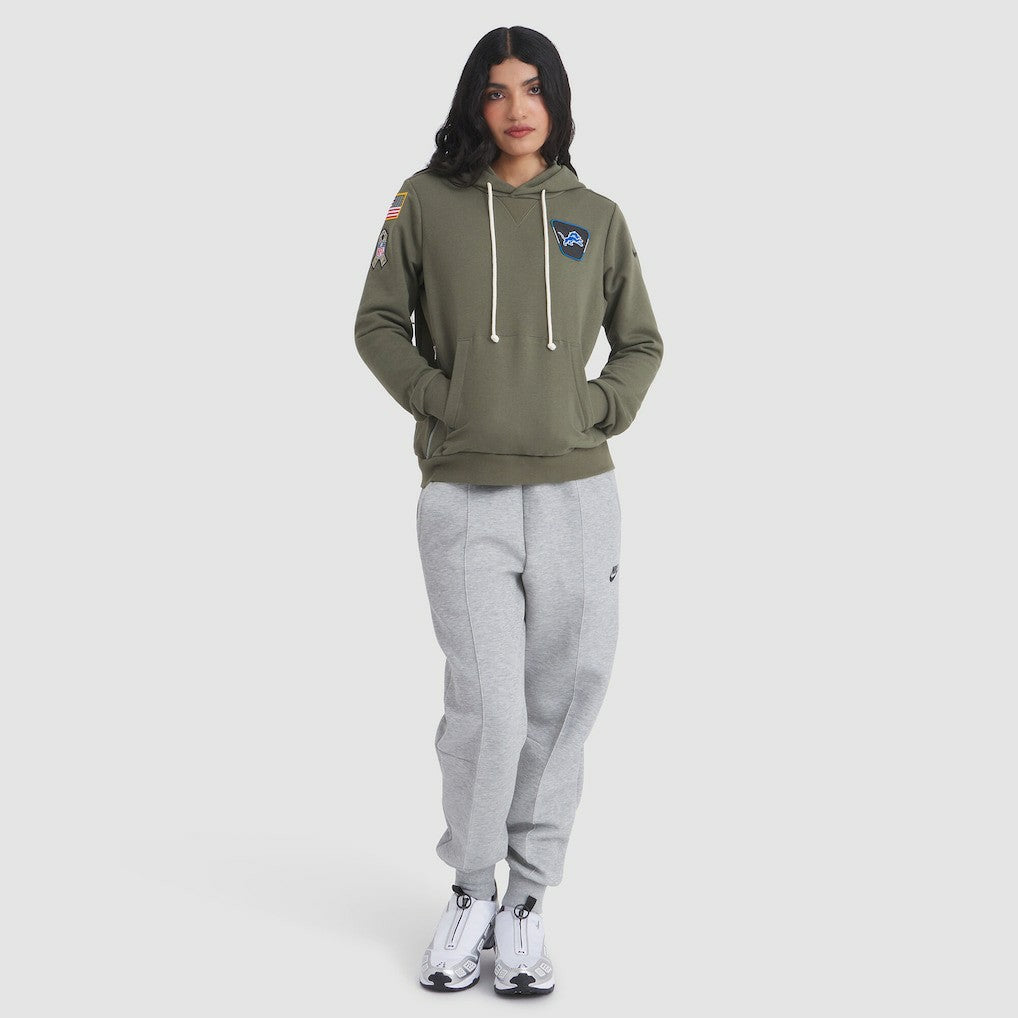 Detroit Lions Women's 2025 Salute to Service Sideline Standard Issue Dri-FIT Hoodie Olive