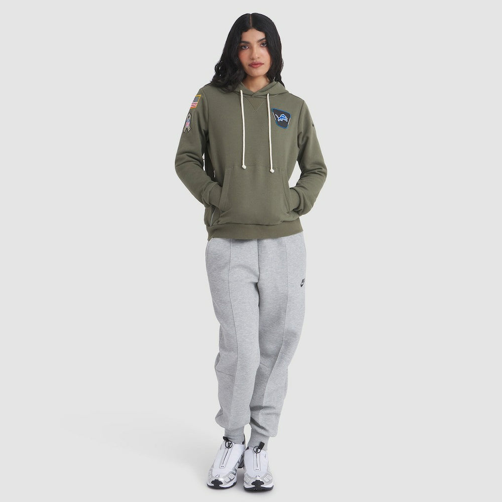 Detroit Lions Women's 2025 Salute to Service Sideline Standard Issue Dri-FIT Hoodie Olive