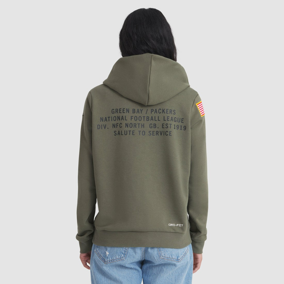 Green Bay Packers Women's 2025 Salute to Service Sideline Standard Issue Dri-FIT Hoodie Olive