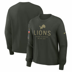 Detroit Lions Women's 2025 Salute to Service Sideline Dri-FIT Long Sleeve T-Shirt Dark Green