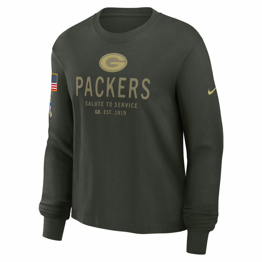 Green Bay Packers Women's 2025 Salute to Service Sideline Dri-FIT Long Sleeve T-Shirt Dark Green