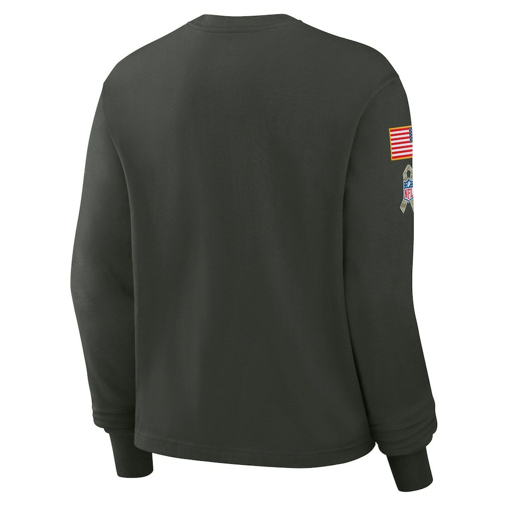 Minnesota Vikings Women's 2025 Salute to Service Sideline Dri-FIT Long Sleeve T-Shirt Dark Green
