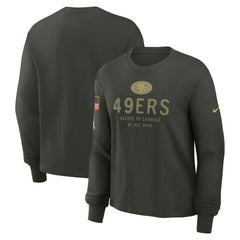 San Francisco 49ers Women's 2025 Salute to Service Sideline Dri-FIT Long Sleeve T-Shirt Dark Green