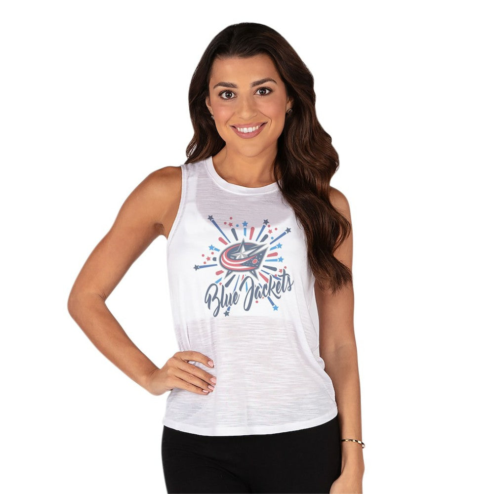 NHL Columbus Blue Jackets Concepts Sport Women's Infuse Knit Tank Top - White
