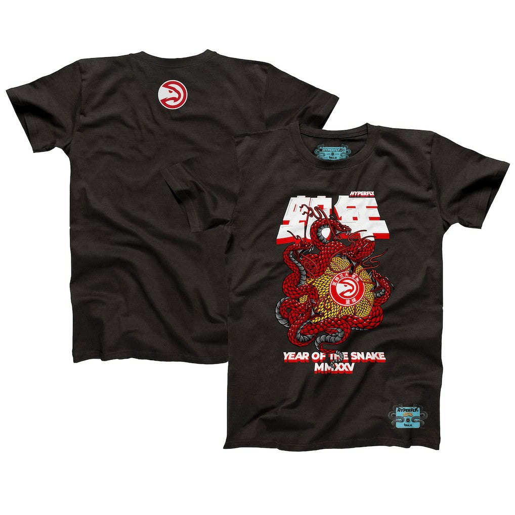 Atlanta Hawks NBALab x Hyperfly Unisex Year of the Snake Lunar New Year Collection T-Shirt Heather Black