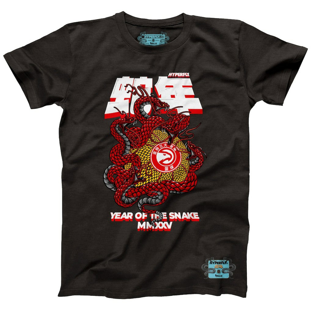 Atlanta Hawks NBALab x Hyperfly Unisex Year of the Snake Lunar New Year Collection T-Shirt Heather Black