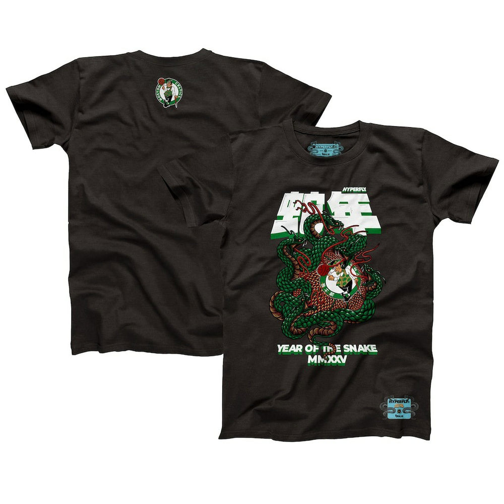 Boston Celtics NBALab x Hyperfly Unisex Year of the Snake Lunar New Year Collection T-Shirt Heather Black