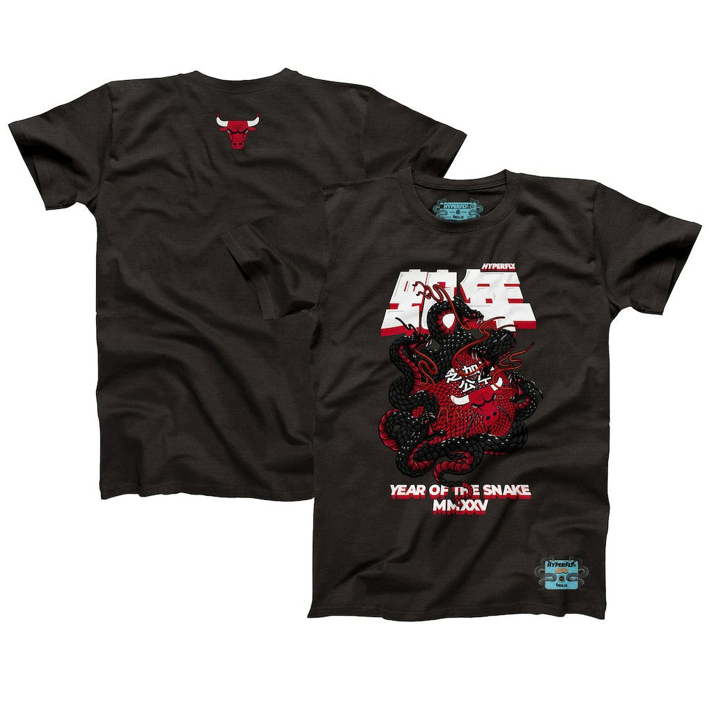 Chicago Bulls NBALab x Hyperfly Unisex Year of the Snake Lunar New Year Collection T-Shirt Heather Black