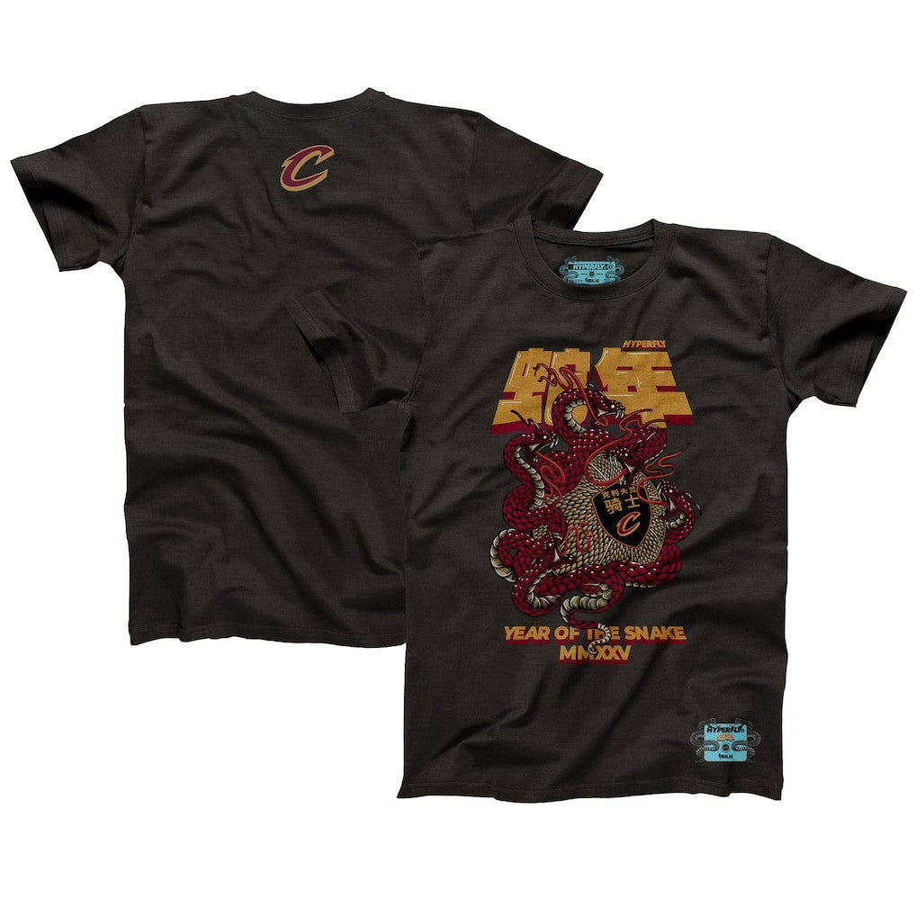 Cleveland Cavaliers NBALab x Hyperfly Unisex Year of the Snake Lunar New Year Collection T-Shirt Heather Black