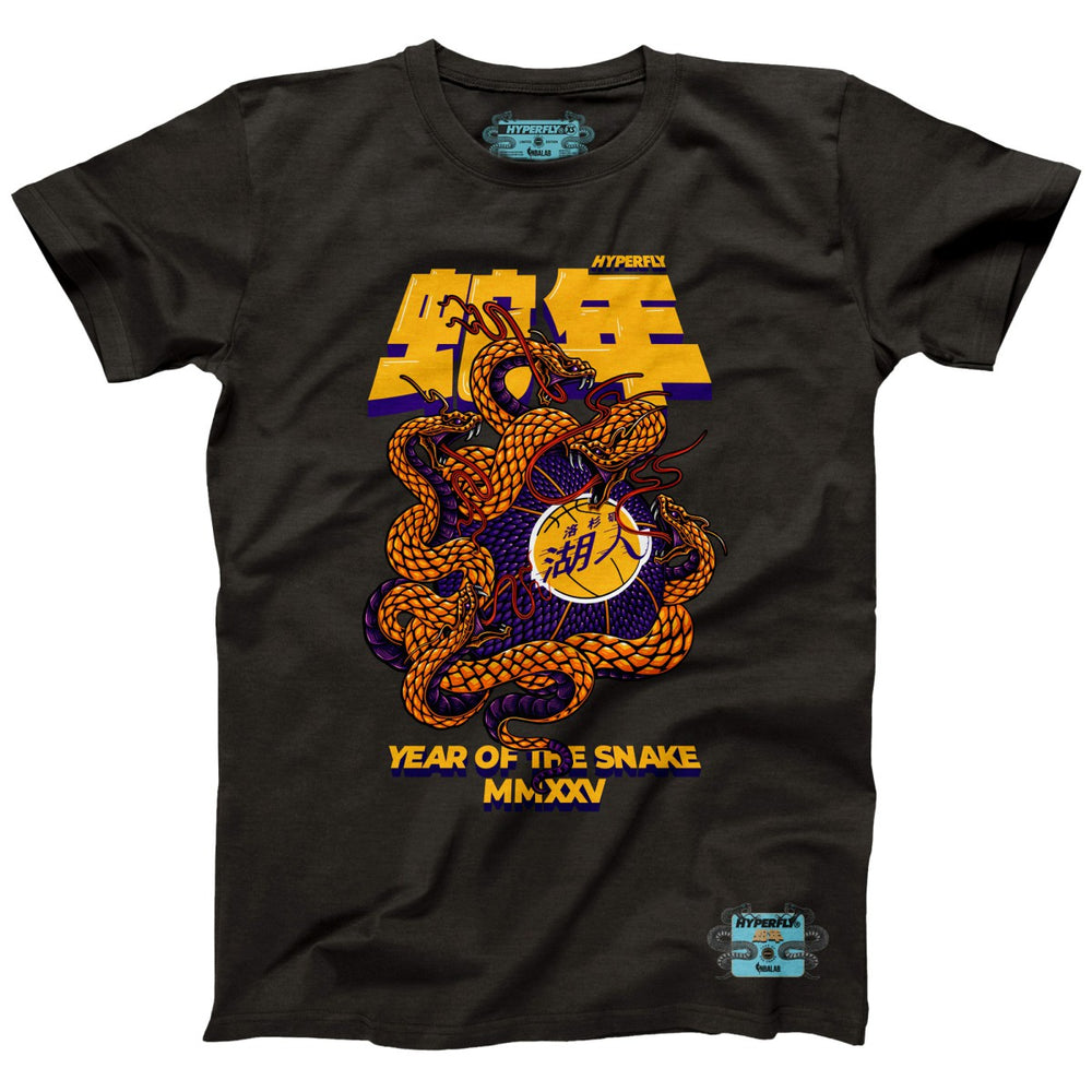 Los Angeles Lakers NBALab x Hyperfly Unisex Year of the Snake Lunar New Year Collection T-Shirt Heather Black