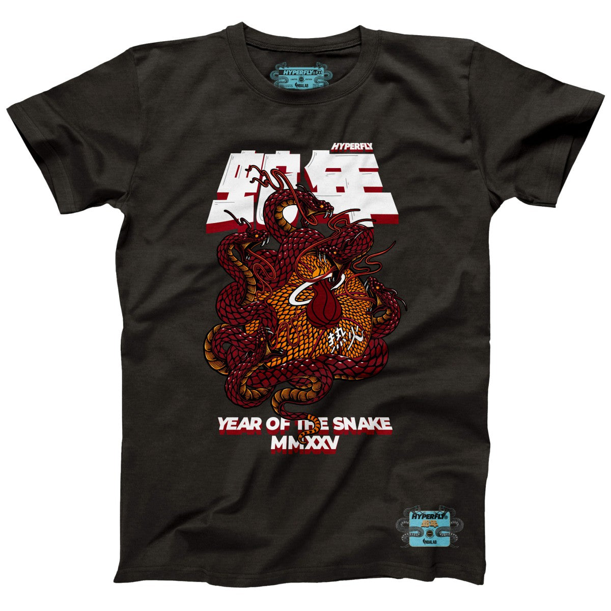 Miami Heat NBALab x Hyperfly Unisex Year of the Snake Lunar New Year Collection T-Shirt Heather Black