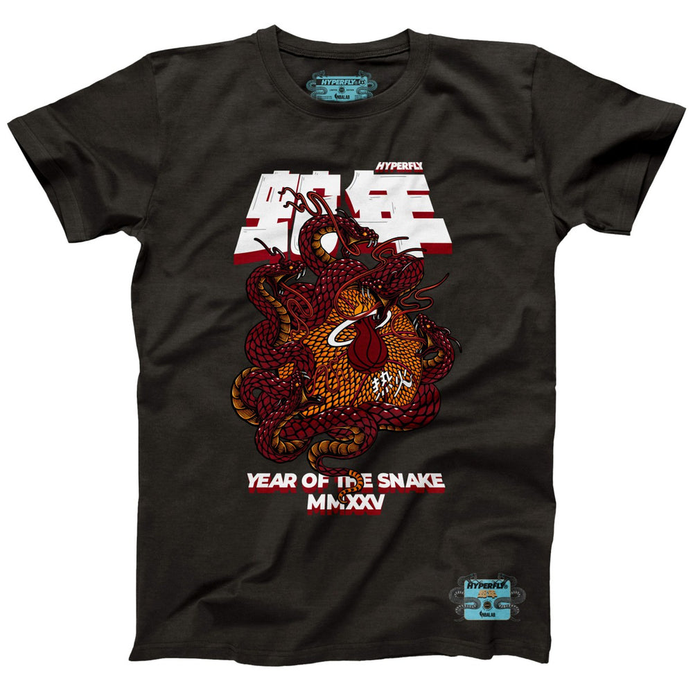Miami Heat NBALab x Hyperfly Unisex Year of the Snake Lunar New Year Collection T-Shirt Heather Black