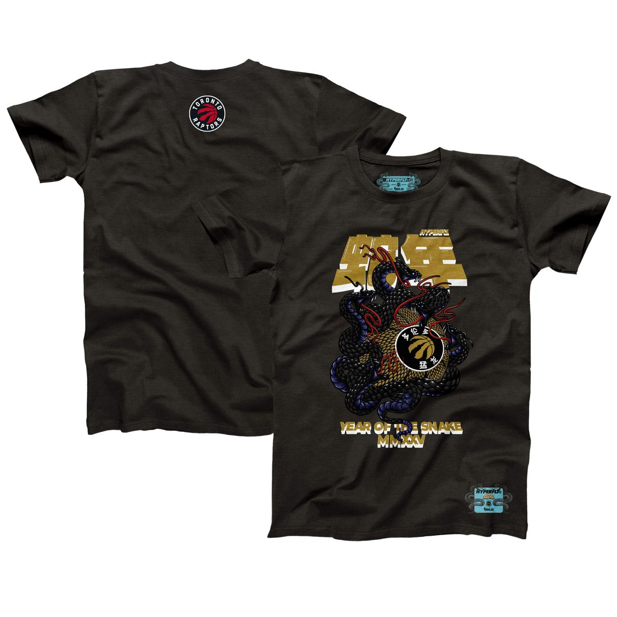 Toronto Raptors NBALab x Hyperfly Unisex Year of the Snake Lunar New Year Collection T-Shirt Heather Black