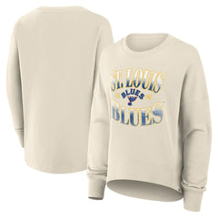 NHL St. Louis Blues Fanatics Women's Oversized Vintage Slice Pullover Sweatshirt - Cream