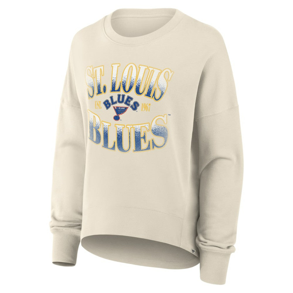 NHL St. Louis Blues Fanatics Women's Oversized Vintage Slice Pullover Sweatshirt - Cream