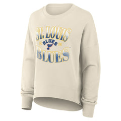 NHL St. Louis Blues Fanatics Women's Oversized Vintage Slice Pullover Sweatshirt - Cream