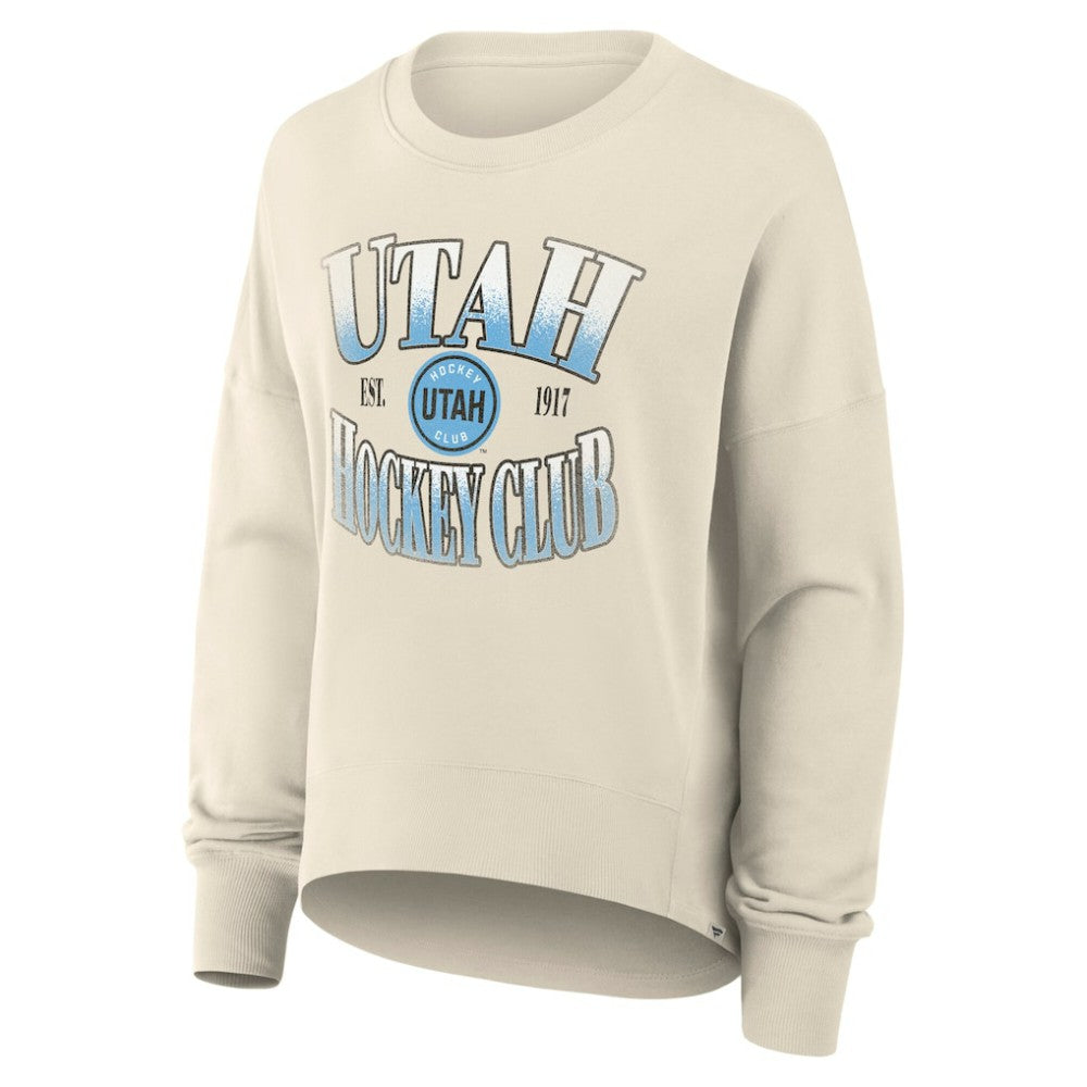 NHL Utah Hockey Club Fanatics Women's Oversized Slice Pullover Sweatshirt - Cream
