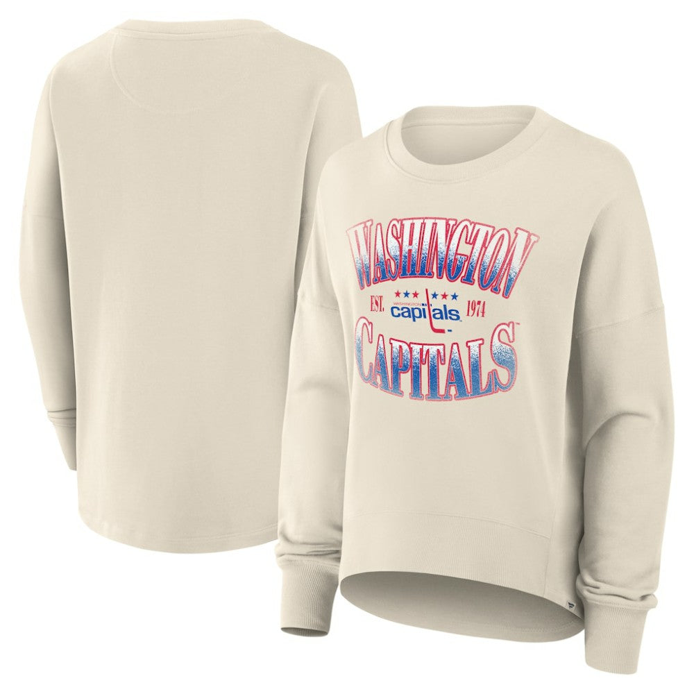 NHL Washington Capitals Fanatics Women's Oversized Vintage Slice Pullover Sweatshirt - Cream