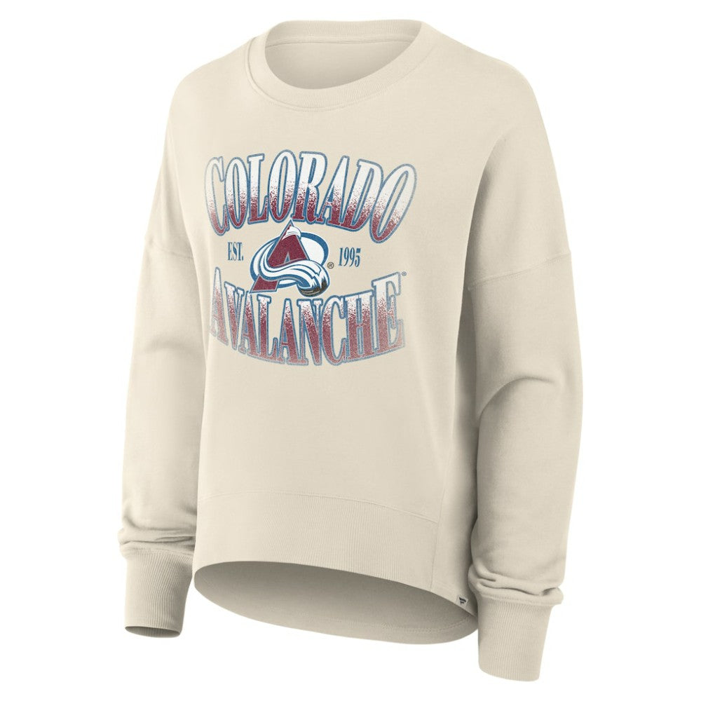 NHL Colorado Avalanche Fanatics Women's Oversized Slice Pullover Sweatshirt - Cream