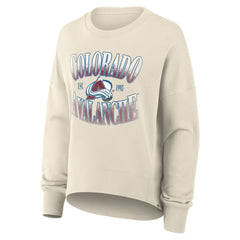 NHL Colorado Avalanche Fanatics Women's Oversized Slice Pullover Sweatshirt - Cream
