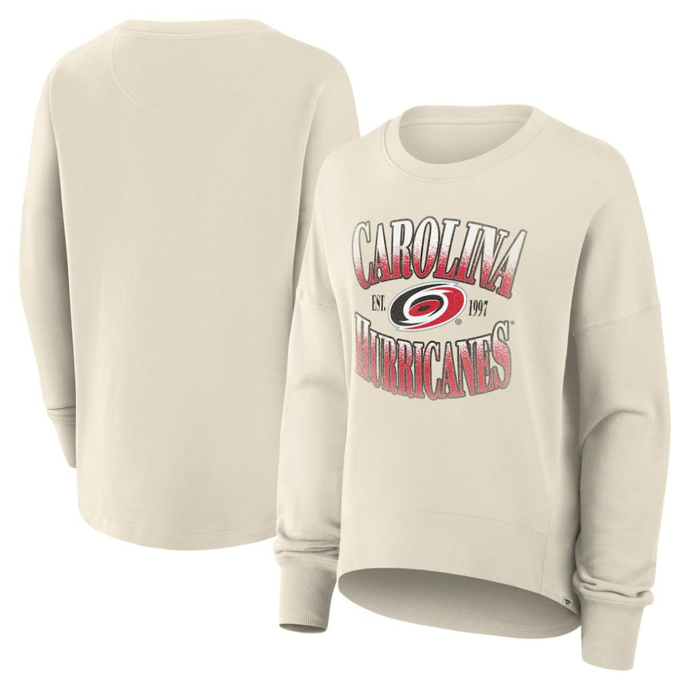 NHL Carolina Hurricanes Fanatics Women's Oversized Slice Pullover Sweatshirt - Cream