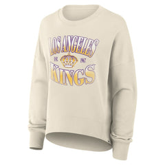 NHL Los Angeles Kings Fanatics Women's Oversized Vintage Slice Pullover Sweatshirt - Cream