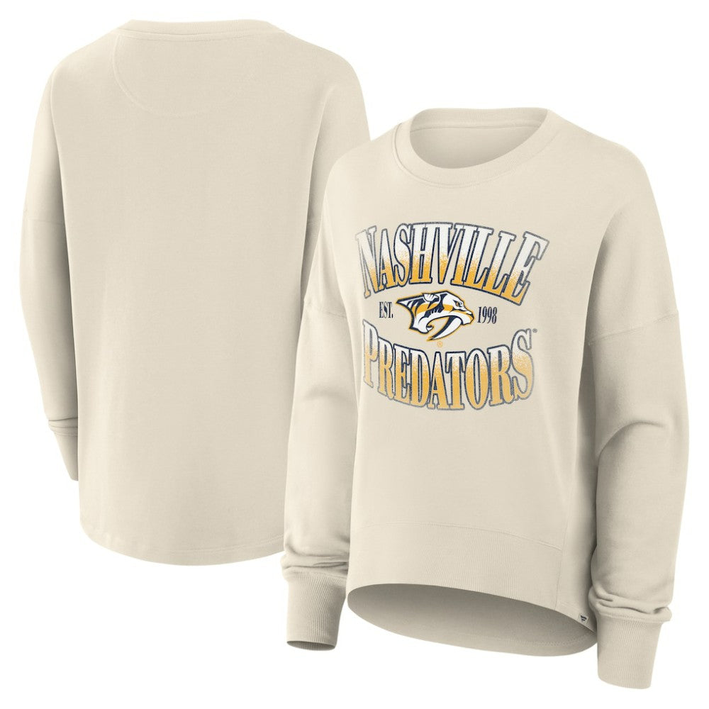 NHL Nashville Predators Fanatics Women's Oversized Slice Pullover Sweatshirt - Cream