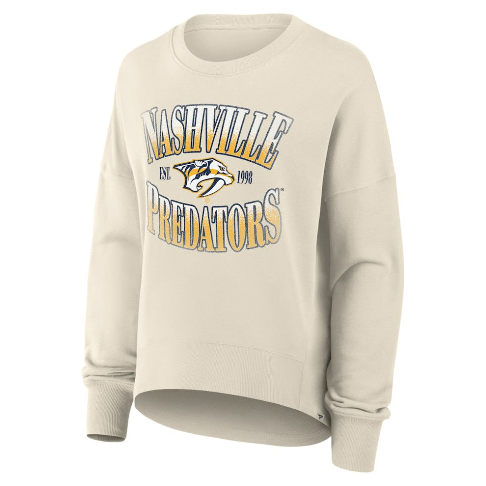 NHL Nashville Predators Fanatics Women's Oversized Slice Pullover Sweatshirt - Cream