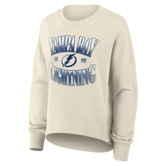 NHL Tampa Bay Lightning Fanatics Women's Oversized Slice Pullover Sweatshirt - Cream
