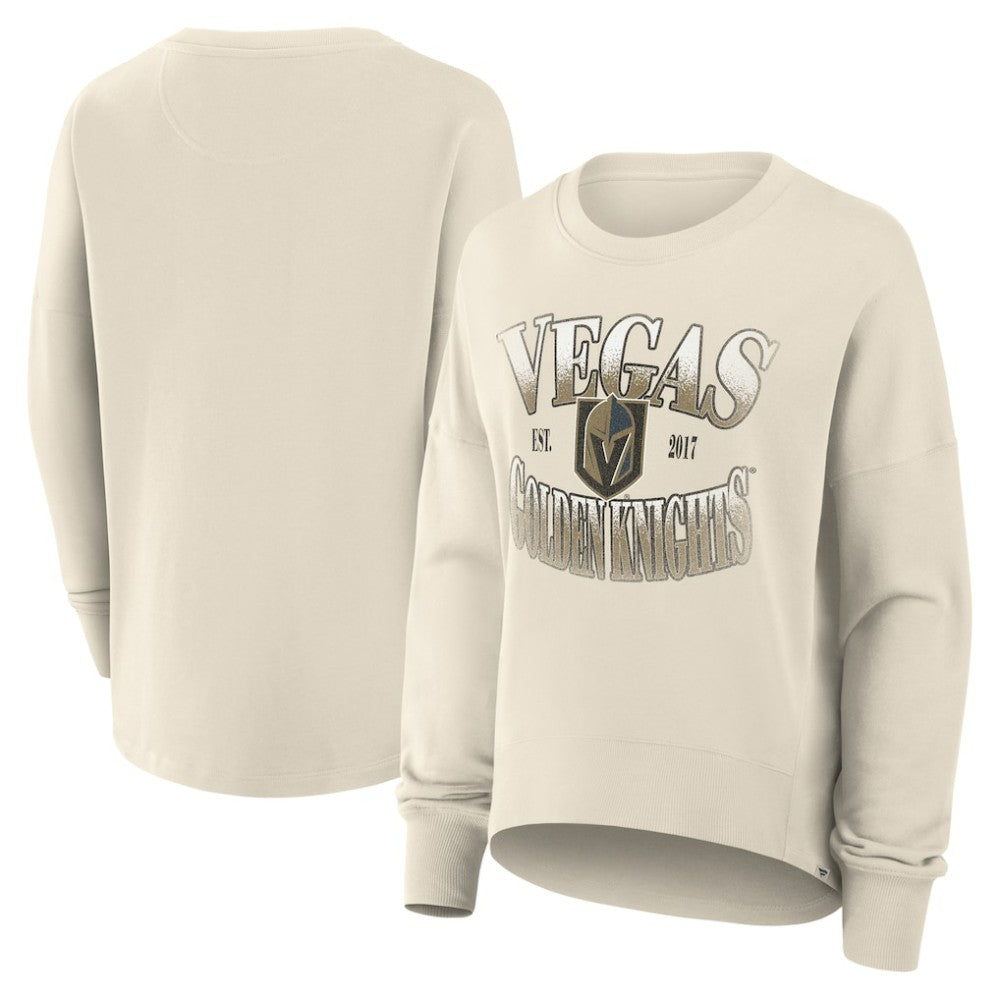 NHL Vegas Golden Knights Fanatics Women's Oversized Slice Pullover Sweatshirt - Cream