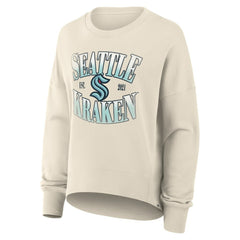 NHL Seattle Kraken Fanatics Women's Oversized Slice Pullover Sweatshirt - Cream