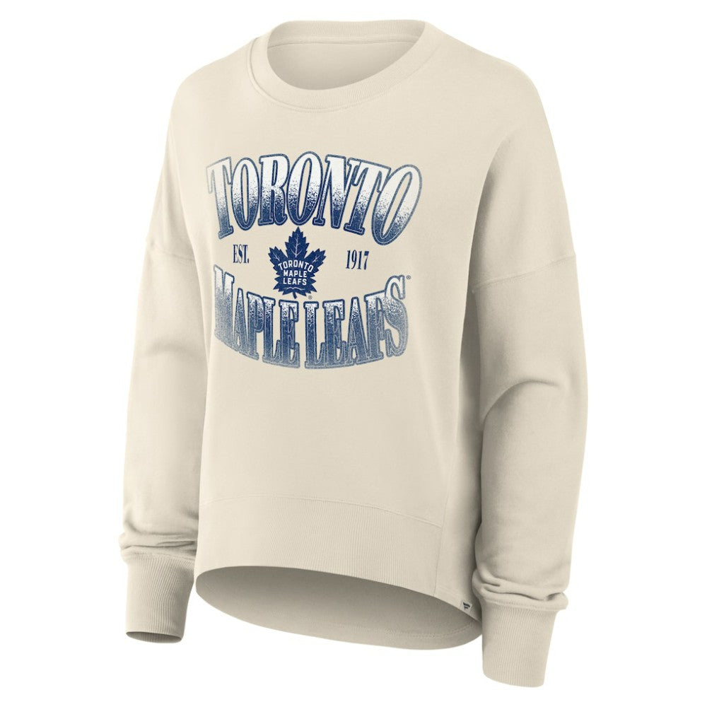 NHL Toronto Maple Leafs Fanatics Women's Oversized Slice Pullover Sweatshirt - Cream