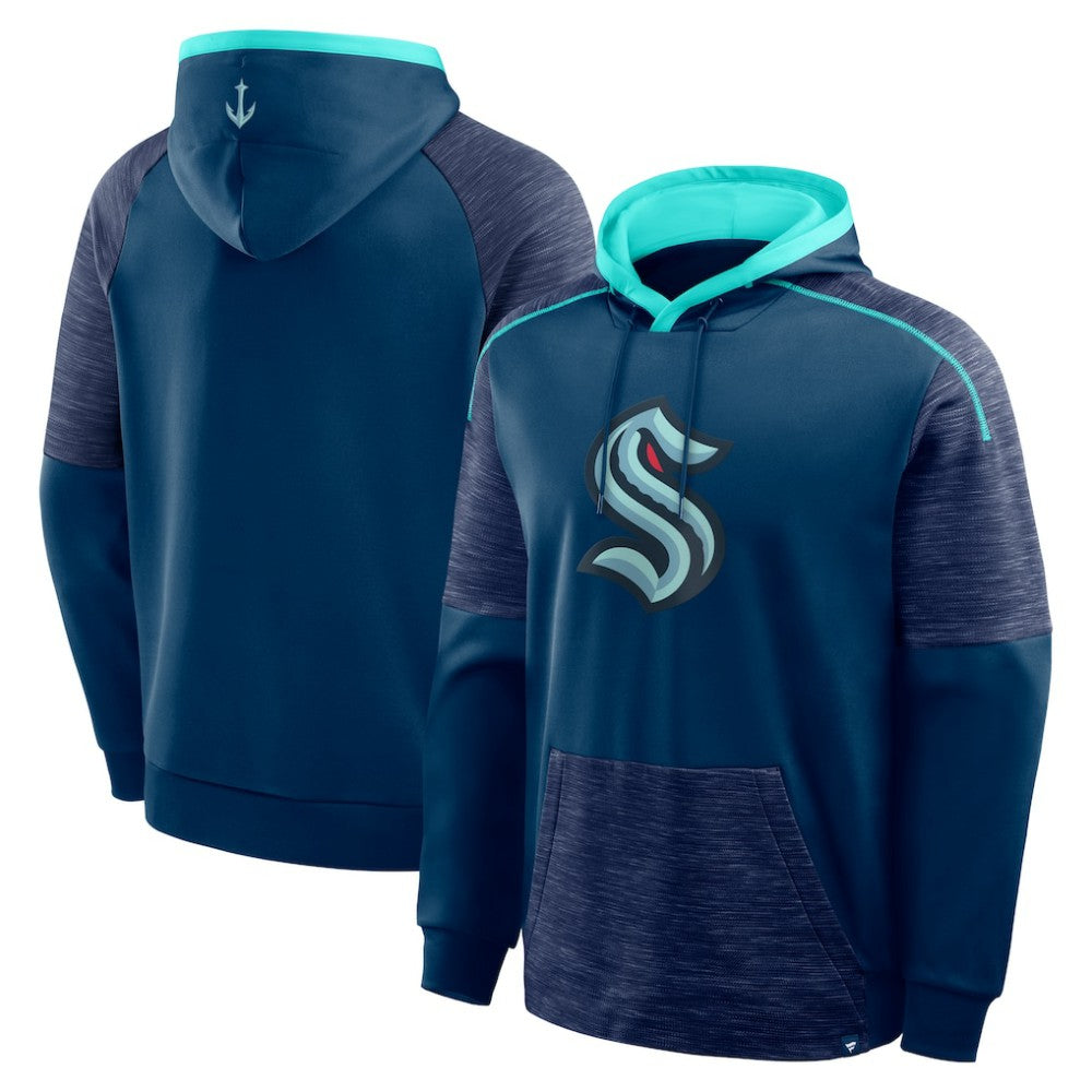 NHL Seattle Kraken Fanatics Goaltender Defender Pullover Hoodie - Deep Sea Blue