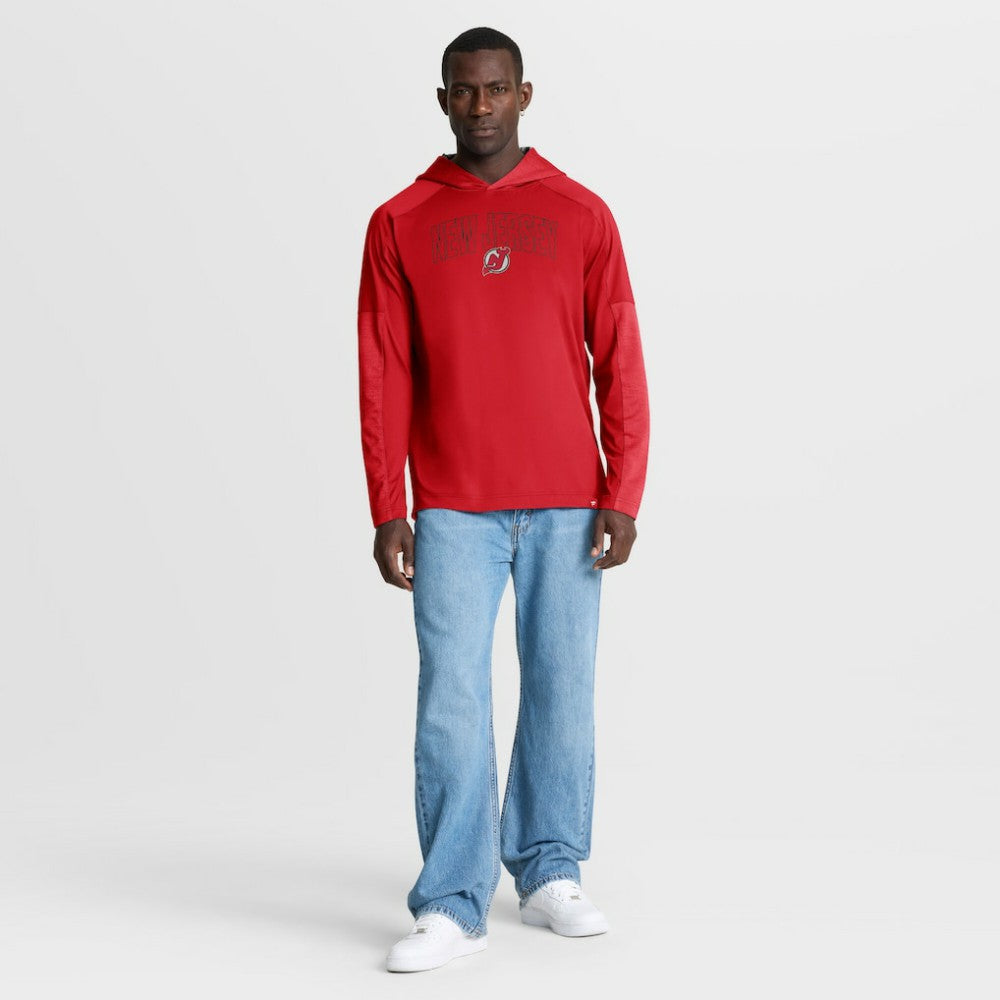 NHL New Jersey Devils Fanatics Penalty Shot Long Sleeve Hoodie T-Shirt - Red