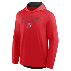 NHL New Jersey Devils Fanatics Penalty Shot Long Sleeve Hoodie T-Shirt - Red