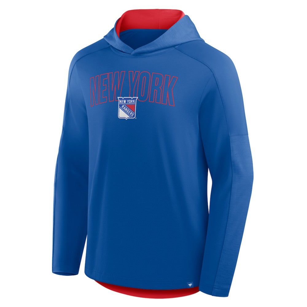 NHL New York Rangers Fanatics Penalty Shot Long Sleeve Hoodie T-Shirt - Blue