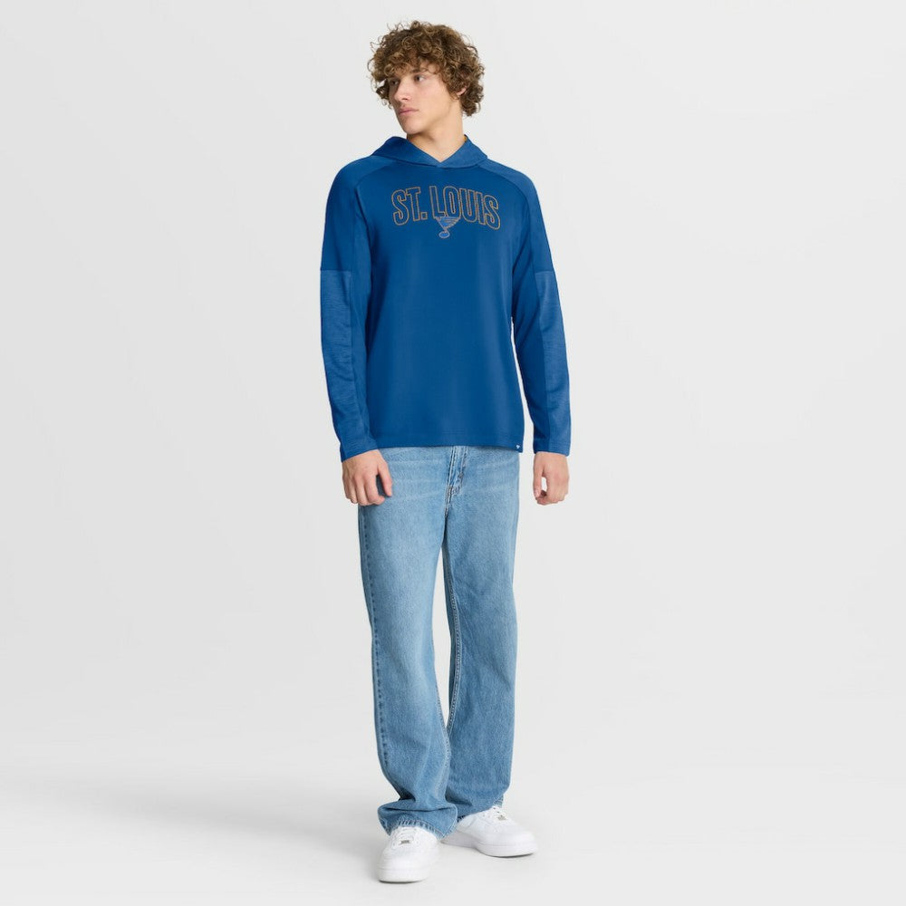 NHL St. Louis Blues Fanatics Penalty Shot Long Sleeve Hoodie T-Shirt - Blue