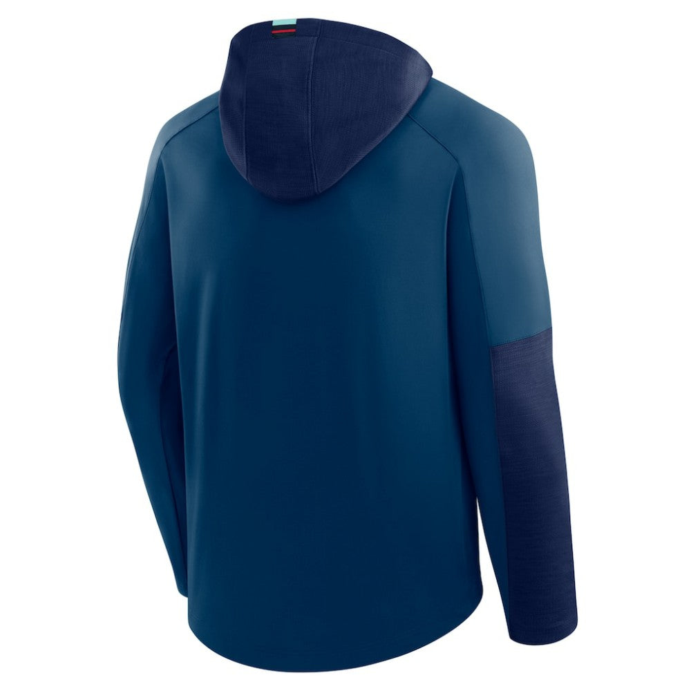 NHL Seattle Kraken Fanatics Penalty Shot Long Sleeve Hoodie T-Shirt - Deep Sea Blue